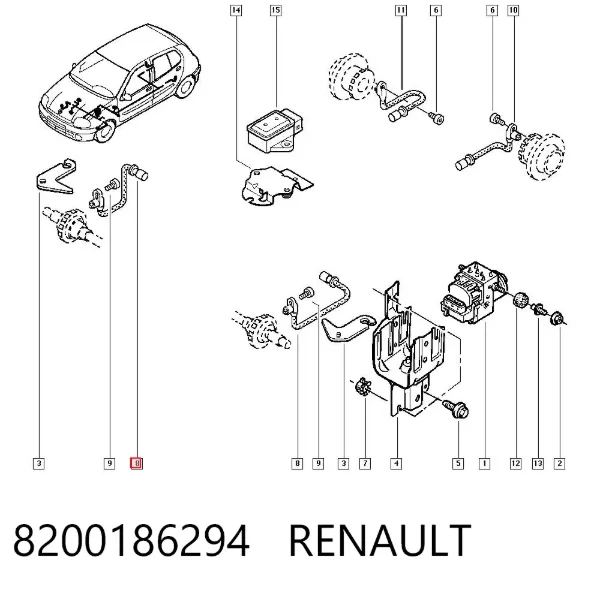 Датчик АБС передний 8200186294 Renault (RVI)