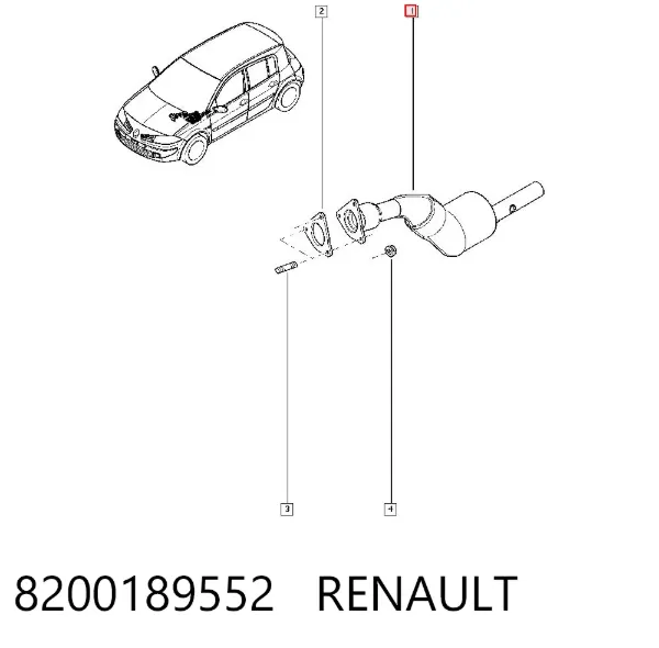 Приёмная труба 8200189552 Renault (RVI)