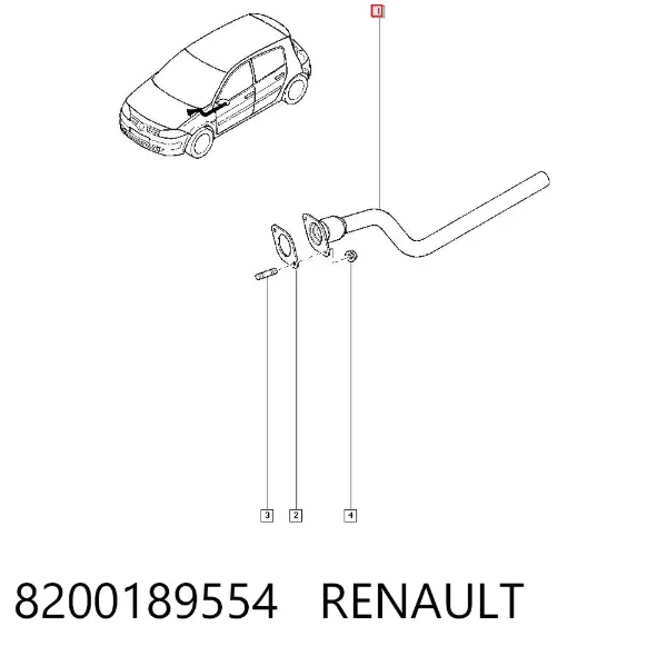 Приёмная труба 8200189554 Renault (RVI)