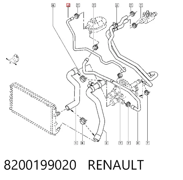 Шланг расширительного бачка верхний 8200199020 Renault (RVI)
