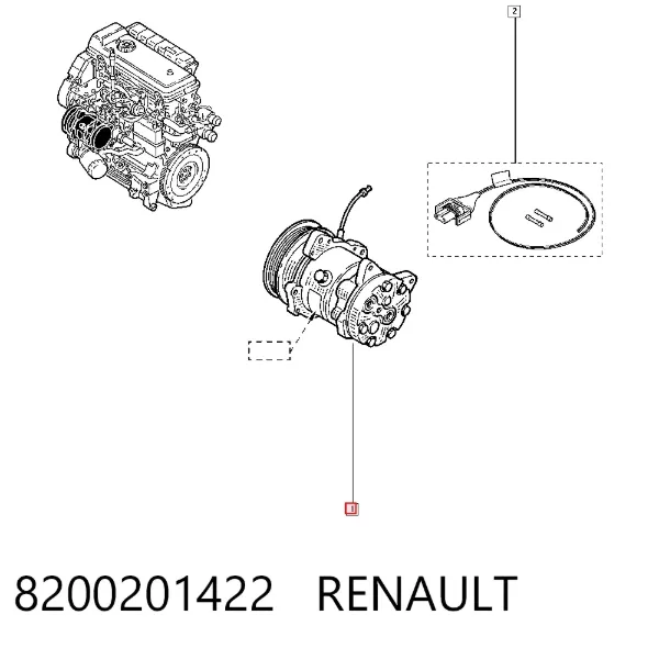 Компрессор кондиционера 8200201422 Renault (RVI)