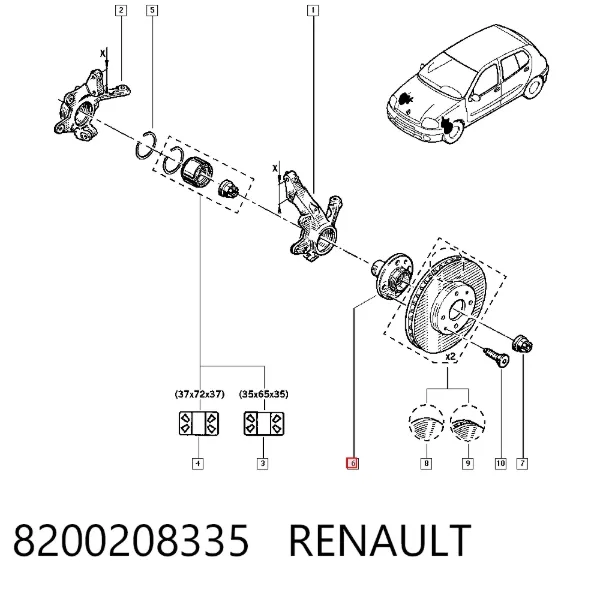 Передняя ступица 8200208335 Renault (RVI)