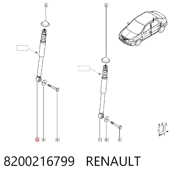 Амортизатор задний 8200216799 Renault (RVI)