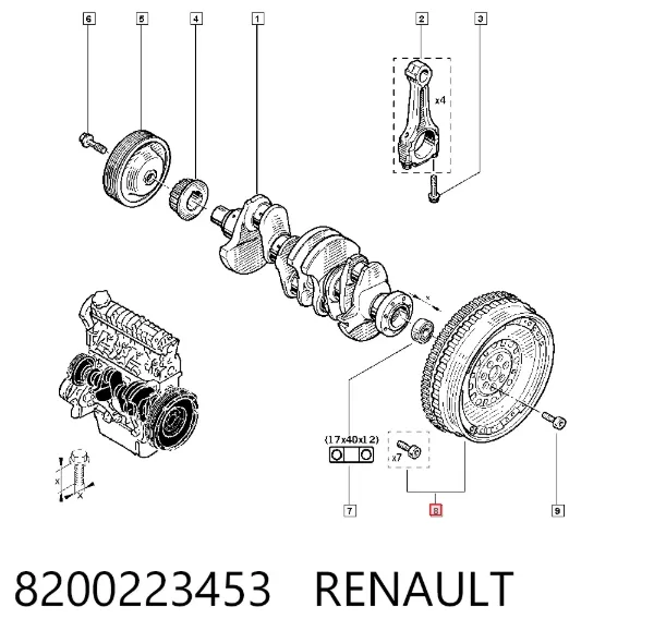 Маховик 8200223453 Renault (RVI)