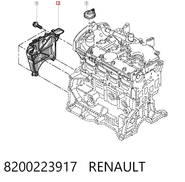 Крышка мотора передняя 8200223917 Renault (RVI)