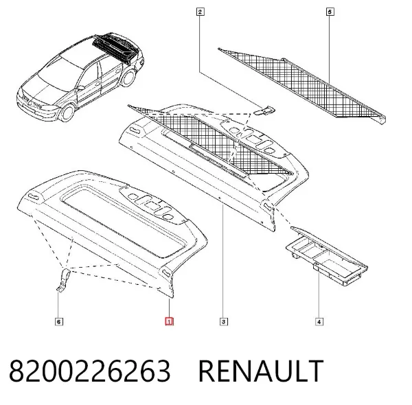 Полка салона задняя 8200226263 Renault (RVI)