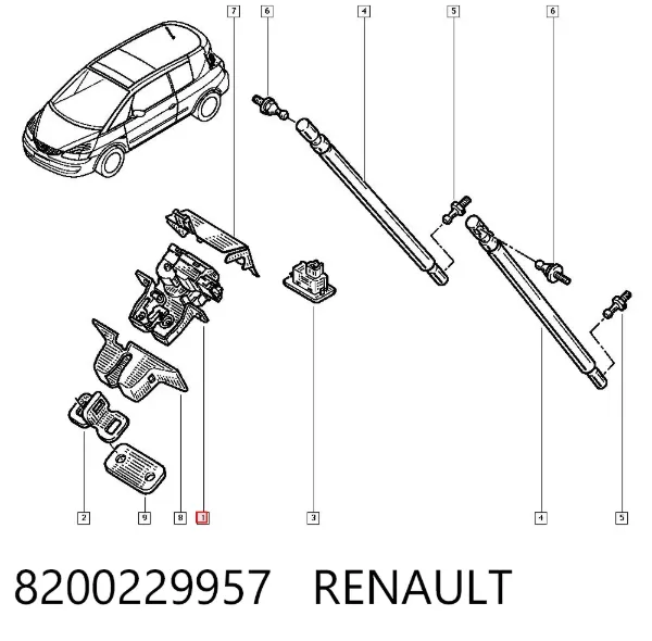 Замок багажника 8200229957 Renault (RVI)