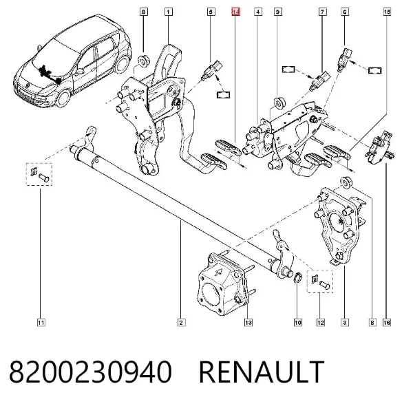 Накладка педали тормоза 8200230940 Renault (RVI)