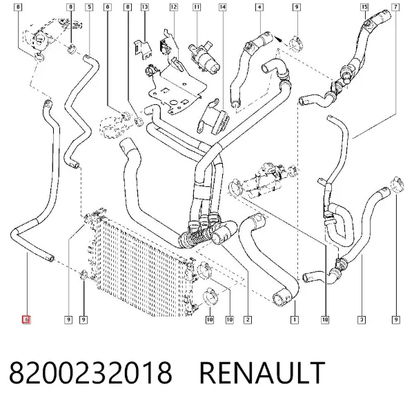 Шланг расширительного бачка нижний 8200232018 Renault (RVI)