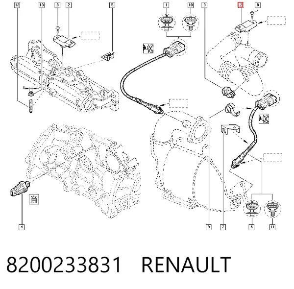 Датчик абсолютного давления 8200233831 Renault (RVI)