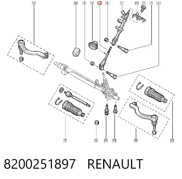 Кардан вала рулевой колонки нижний 8200251897 Renault (RVI)