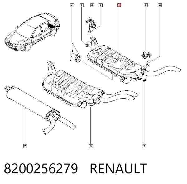 Глушитель задний 8200256279 Renault (RVI)