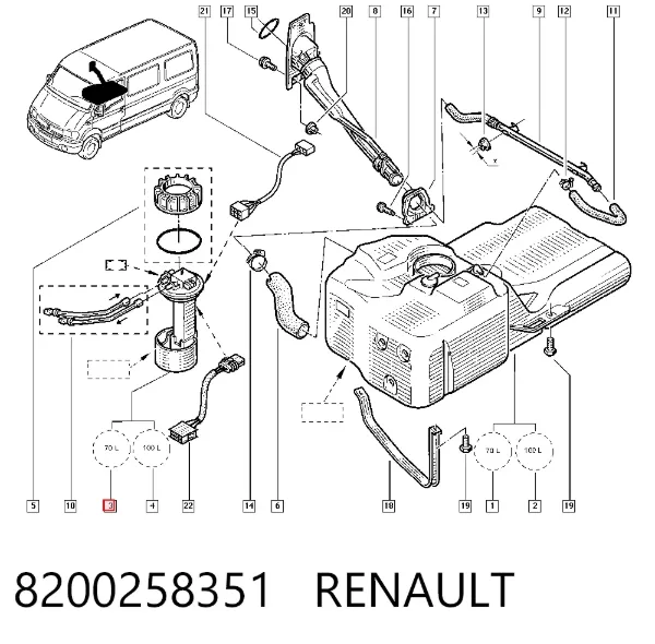 Бензонасос 8200258351 Renault (RVI)