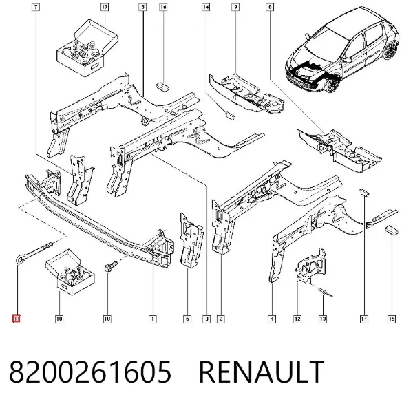 Буксировочный крюк 8200261605 Renault (RVI)
