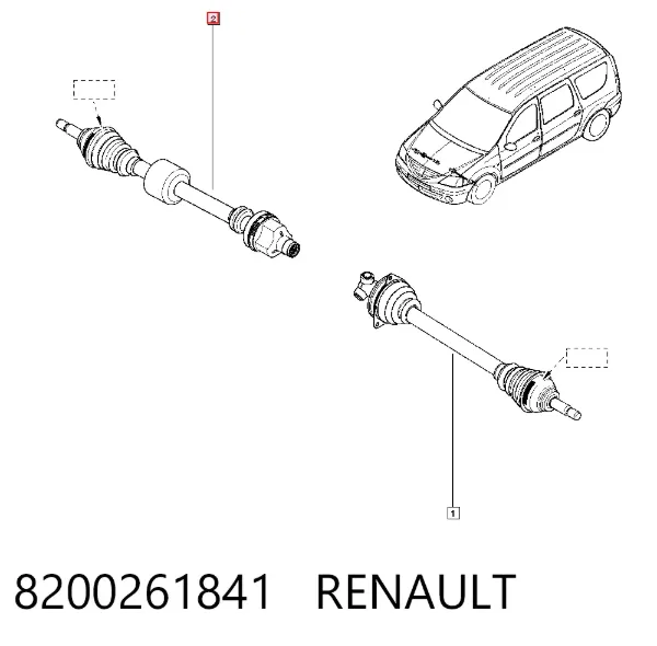 Правая полуось 8200261841 Renault (RVI)