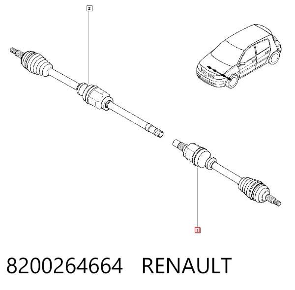 Левая полуось 8200264664 Renault (RVI)