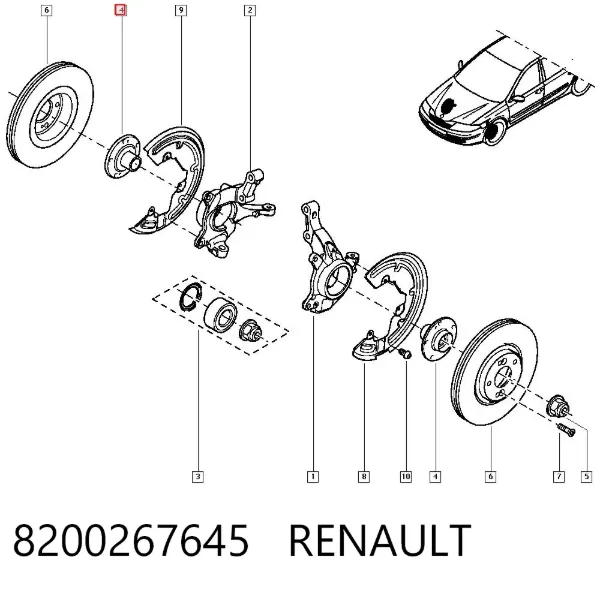 Передняя ступица 8200267645 Renault (RVI)