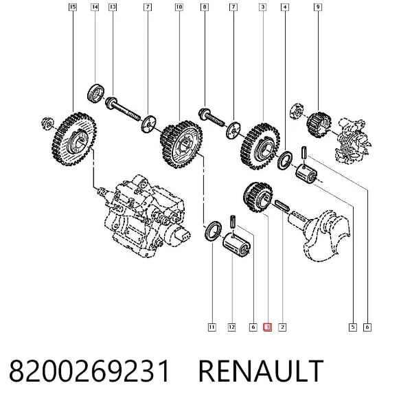 Звездочка привода коленвала 8200269231 Renault (RVI)