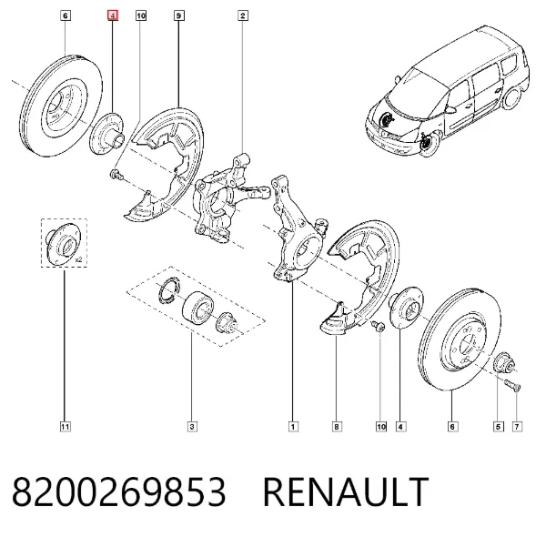 Передняя ступица 8200269853 Renault (RVI)