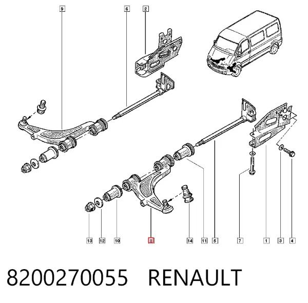 Рычаг передней подвески левый 8200270055 Renault (RVI)