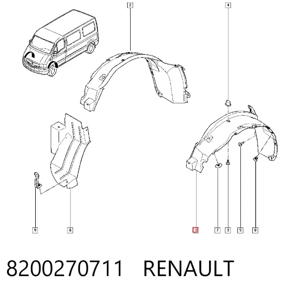 Подкрылок передний левый 8200270711 Renault (RVI)