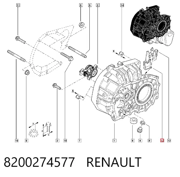 Кронштейн крепления троса КПП 8200274577 Renault (RVI)