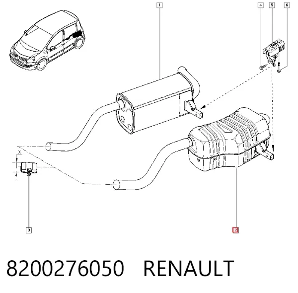 Глушитель задний 8200276050 Renault (RVI)