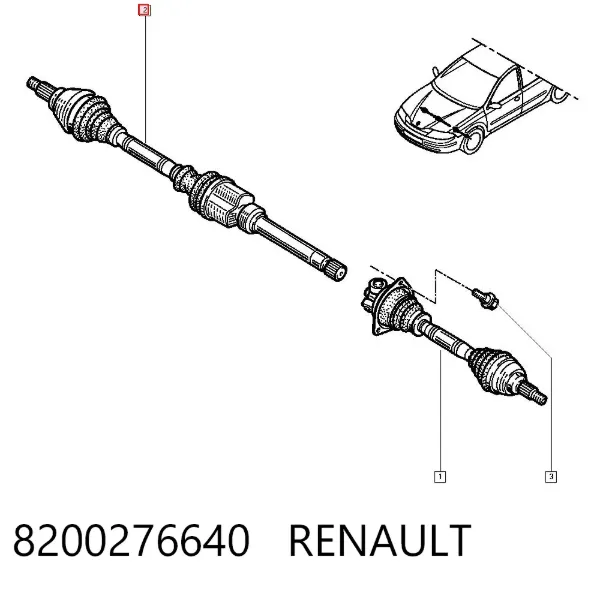 Правая полуось 8200276640 Renault (RVI)