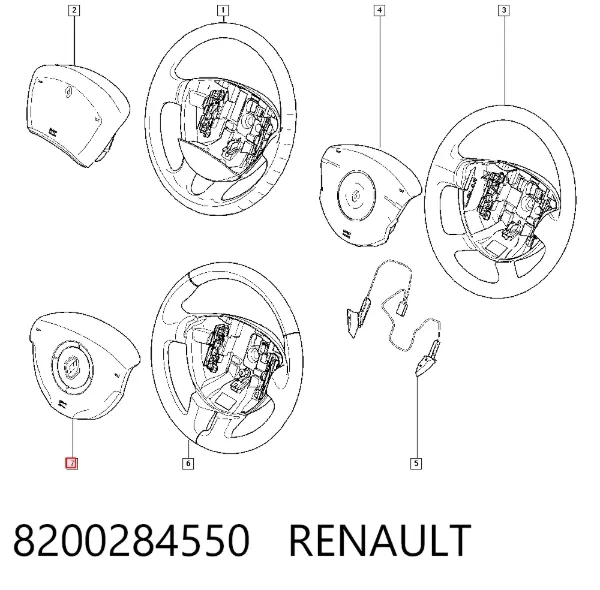 Подушка безопасности водителя 8200284550 Renault (RVI)
