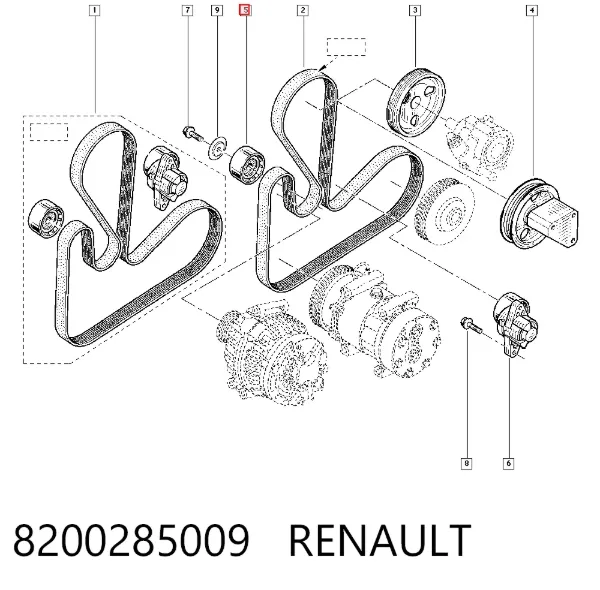 Паразитный ролик 8200285009 Renault (RVI)