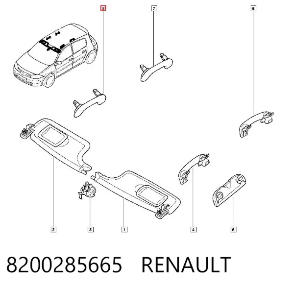 Ручка крыши салона 8200285665 Renault (RVI)