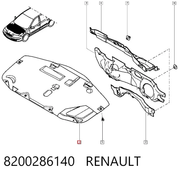 Шумоизоляция капота 8200286140 Renault (RVI)