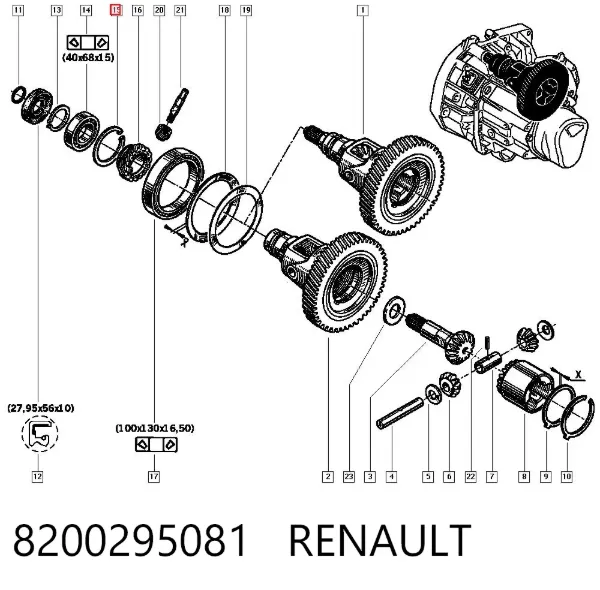 Подшипник ступицы 8200295081 Renault (RVI)