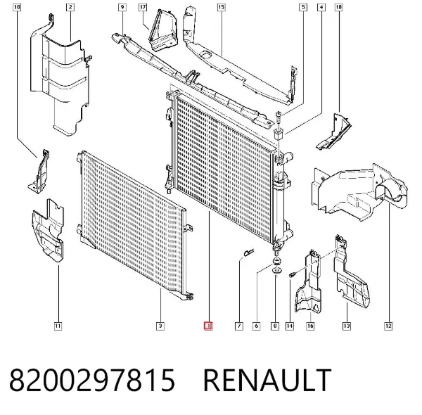 Радиатор 8200297815 Renault (RVI)