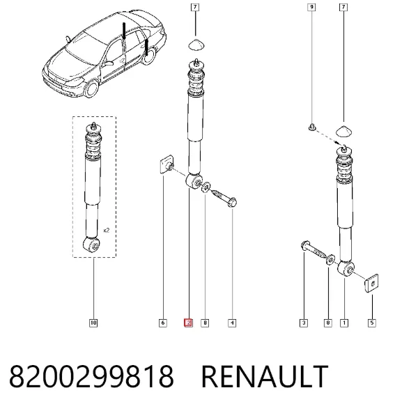 Амортизатор задний 8200299818 Renault (RVI)