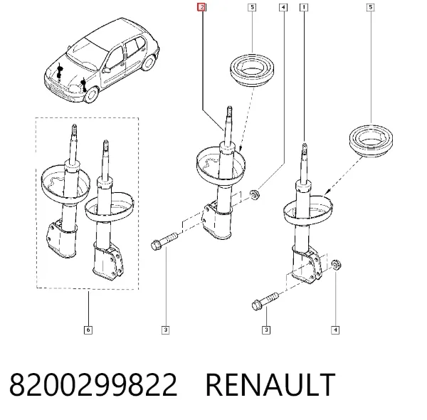 Амортизатор передний 8200299822 Renault (RVI)