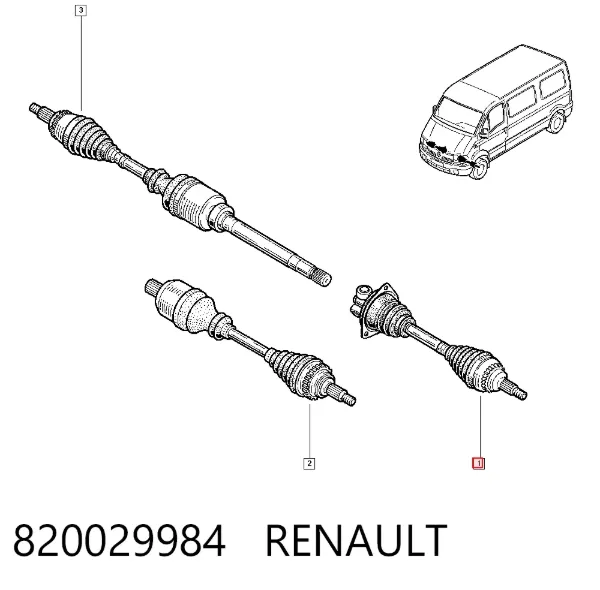 Левая полуось 820029984 Renault (RVI)