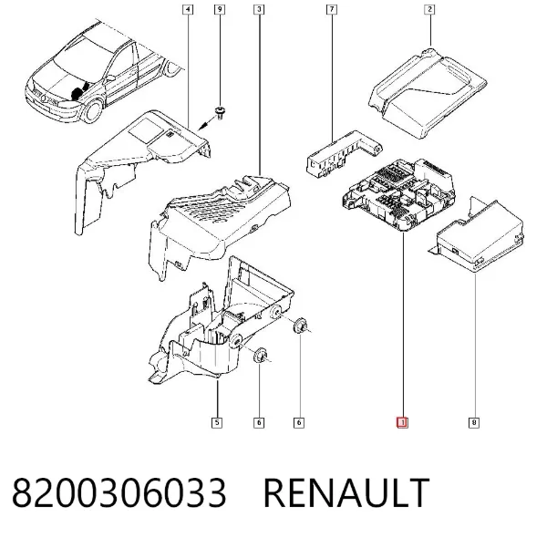 Блок предохранителей 8200306033 Renault (RVI)