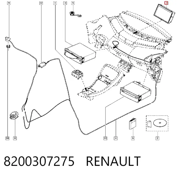 Дисплей многофункциональный 8200307275 Renault (RVI)