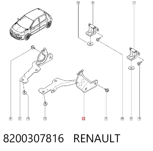Петля капота левая 8200307816 Renault (RVI)