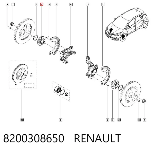 Передняя ступица 8200308650 Renault (RVI)