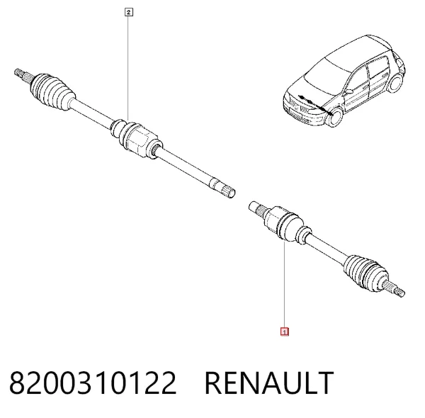 Левая полуось 8200310122 Renault (RVI)