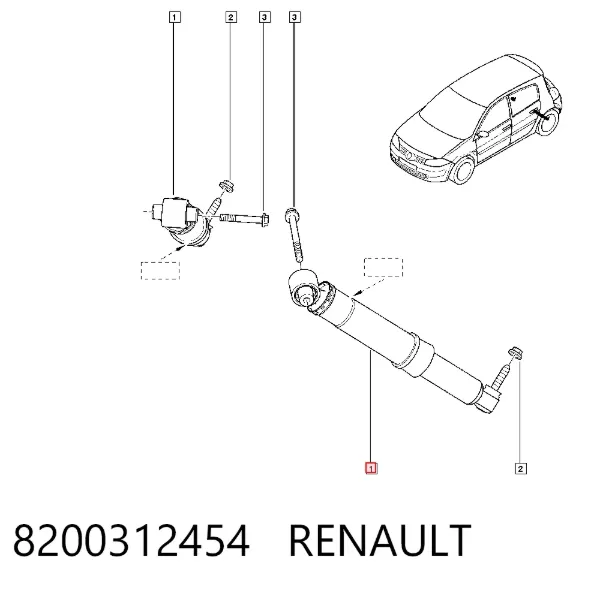 Амортизатор задний 8200312454 Renault (RVI)