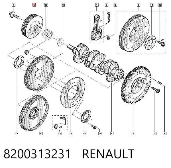 Шкив коленвала 8200313231 Renault (RVI)