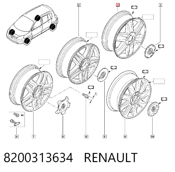 Диски колесные 8200313634 Renault (RVI)