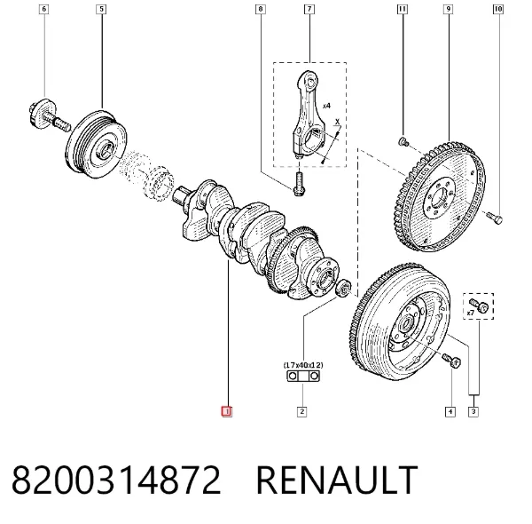 Коленвал 8200314872 Renault (RVI)