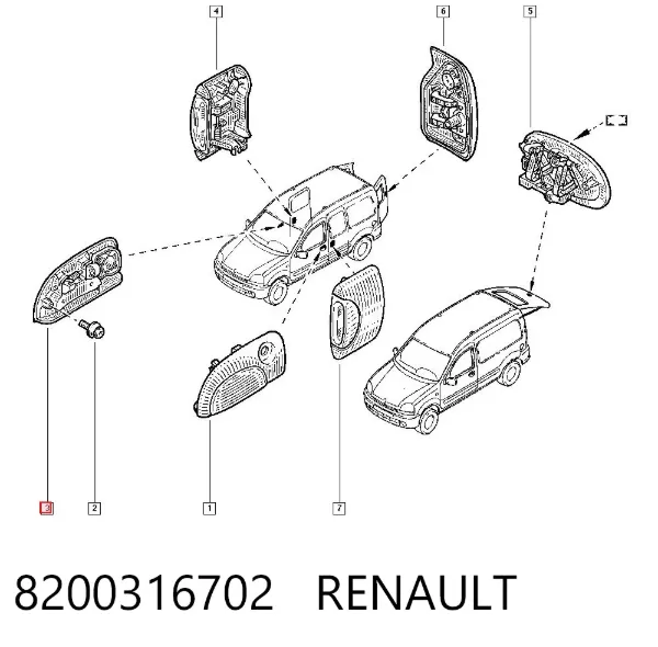 Ручка двери передней наружная правая 8200316702 Renault (RVI)