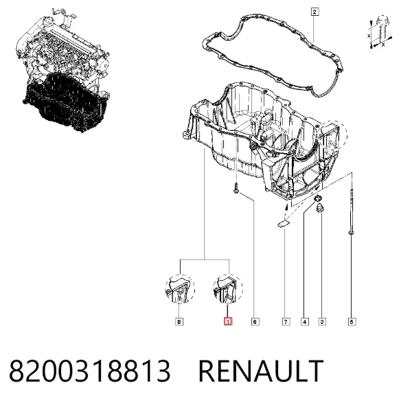 Поддон двигателя 8200318813 Renault (RVI)