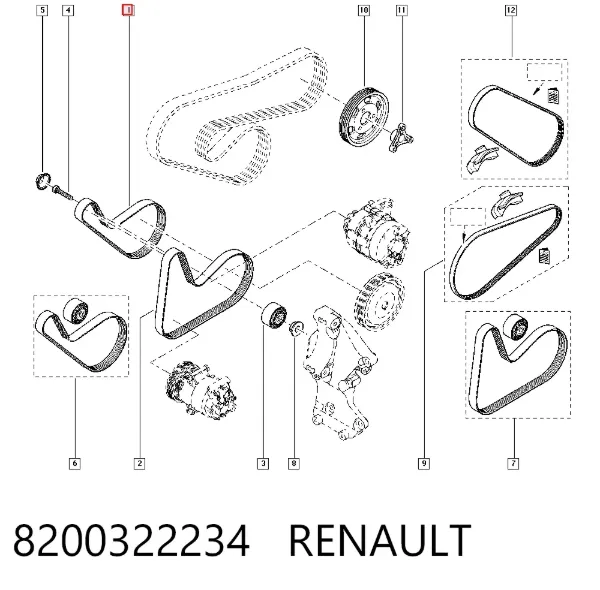 Ремень генератора 8200322234 Renault (RVI)