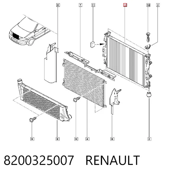 Радиатор 8200325007 Renault (RVI)
